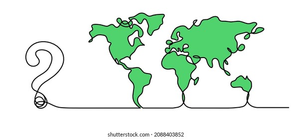 Farbkarte des Planeten Erde und der Glühbirne als Linienzeichnung auf weißem Hintergrund. Vektorgrafik