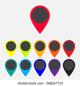 Color map pointer icons on gray background