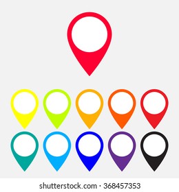 Color map pointer icons on gray background