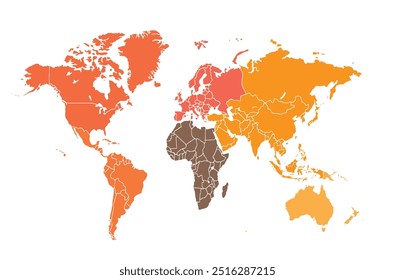 Color map of the world with country borders.