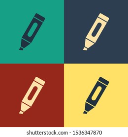 Color Marker pen icon isolated on color background. Vintage style drawing. Vector Illustration