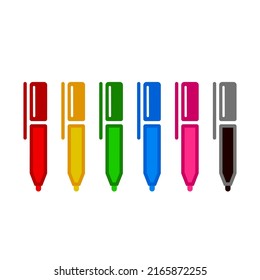color marker pen set vector illustration