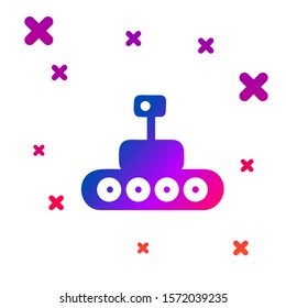 Color Mars rover icon isolated on white background. Space rover. Moonwalker sign. Apparatus for studying planets surface. Gradient random dynamic shapes. Vector Illustration