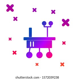 Color Mars rover icon isolated on white background. Space rover. Moonwalker sign. Apparatus for studying planets surface. Gradient random dynamic shapes. Vector Illustration