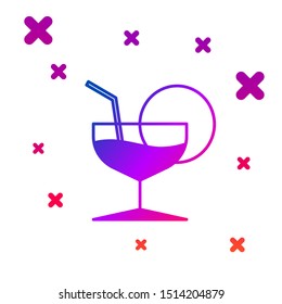 Color Martini glass icon isolated on white background. Cocktail icon. Wine glass icon. Gradient random dynamic shapes. Vector Illustration