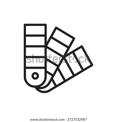 Color matching icon symbolizing textile design and quality control, representing swatch fans, pigment selection, apparel chromatic standards, garment dye consistency, and professional fashion palettes