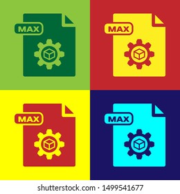 Color MAX file document. Download max button icon isolated on color background. MAX file symbol.  Vector Illustration