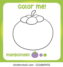 Color me: the fruit printable coloring page for toddlers. Kawaii design vector illustration