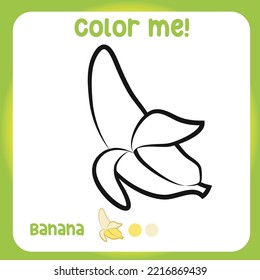 Color me: the fruit printable coloring page for toddlers. Kawaii design vector illustration