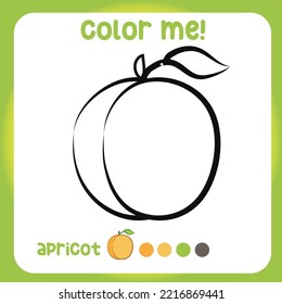 Color me: the fruit printable coloring page for toddlers. Kawaii design vector illustration