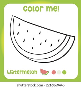 Color me: the fruit printable coloring page for toddlers. Kawaii design vector illustration