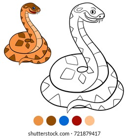 Color me: viper. Little cute viper stands and smiles.