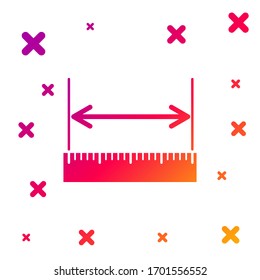 Color Icono de altura y longitud de medida aislado en fondo blanco. Símbolo de escala de regla, directo. Formas dinámicas aleatorias degradadas. Ilustración vectorial