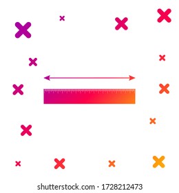 Color The measuring height and length icon isolated on white background. Ruler, straightedge, scale symbol. Gradient random dynamic shapes. Vector Illustration