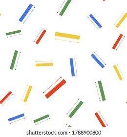Color The measuring height and length icon isolated seamless pattern on white background. Ruler, straightedge, scale symbol. Vector.