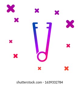 Color Meat tongs icon isolated on white background. BBQ tongs sign. Barbecue and grill tool. Gradient random dynamic shapes. Vector Illustration
