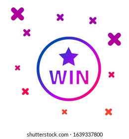 Color Medal icon isolated on white background. Winner symbol. Gradient random dynamic shapes. Vector Illustration