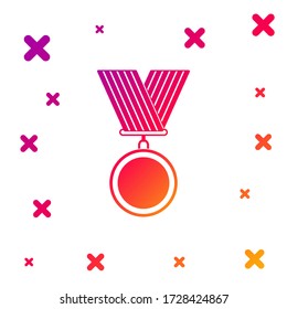 Color Medal icon isolated on white background. Winner symbol. Gradient random dynamic shapes. Vector Illustration