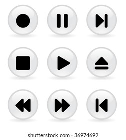 Color media buttons. Vector illustration