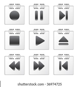 Color media buttons. Vector illustration