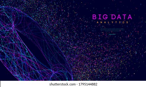 Color medical analytics cloud concept. Dna big data intelligence network. Web elements information. Dynamic shapes blue future template. Motion 3d abstract background concept.