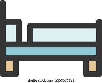 Color medical-related single item icon bed