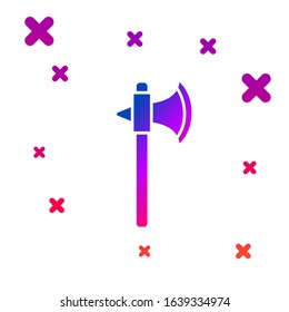 Color Medieval axe icon isolated on white background. Battle axe, executioner axe. Gradient random dynamic shapes. Vector Illustration