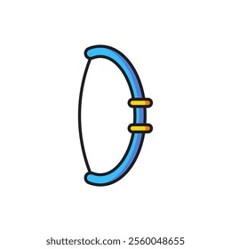 Color Medieval bow icon isolated on white background. Medieval weapon. Flat filled outline style with shadow. Vector