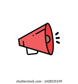 color Megaphone icon vector. perfect Megaphone symbol. web site design and mobile design. white background.