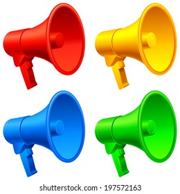 Color megaphones.