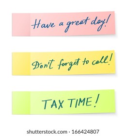 Color memos set vector illustration