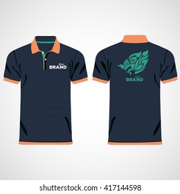 Color men polo shirts. Design template. Vector illustration