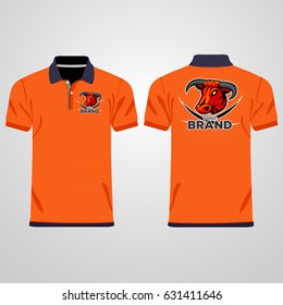 orange color polo t shirt