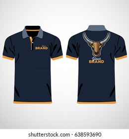 Color men polo shirts. Design template. Vector illustration