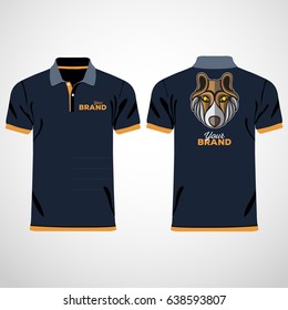 Color men polo shirts. Design template. Vector illustration