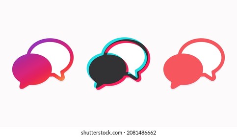 Color message templates. Set of colored message icons. Vector illustration 