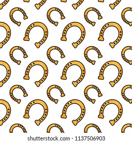 color metal horseshoe luck symbol background