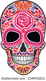 color mexican sugar skull, vintage design t shirts