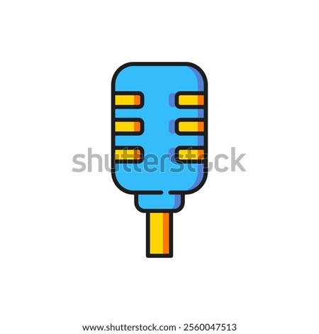 Color Microphone icon isolated on white background. On air radio mic microphone. Speaker sign. Flat filled outline style with shadow. Vector