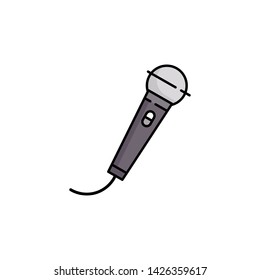 color microphone icon vector. perfect color mic vector. website and mobile design. white background.