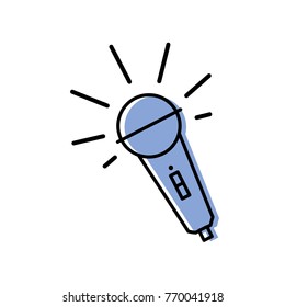 color microphone object to sing karaoke music