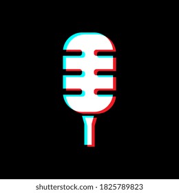 Color microphone vector on black background. Social media concept