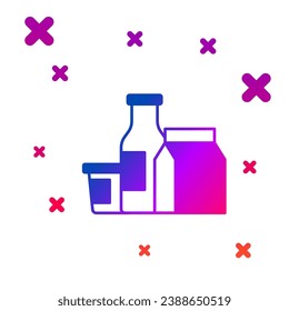 Color Milk product icon isolated on white background. Gradient random dynamic shapes. Vector