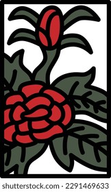 Color mini Hanafuda Minazuki Peony June Peony scum