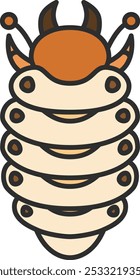 Color mini insect single item icon larva