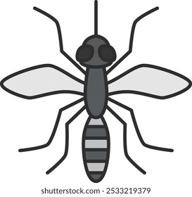 Color mini insect single item icon mosquito