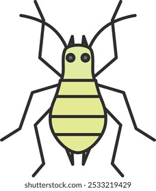 Color mini insect single item icon aphid