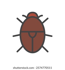 Color mini insect single item icon Beetle female