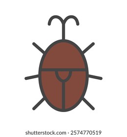 Color mini insect single item icon rhinoceros beetle