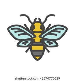 Color mini insect single item icon bee